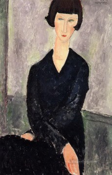 アメデオ・モディリアーニ Painting - 黒いドレス 1918年 アメデオ・モディリアーニ